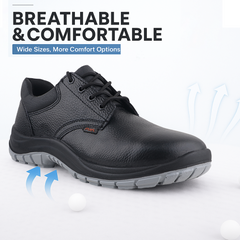 FUEL ICON DD Industrial Safety Shoes with Grain Leather & PU Double Density Sole Steel Toe Energy Absorption(200J)  for Men