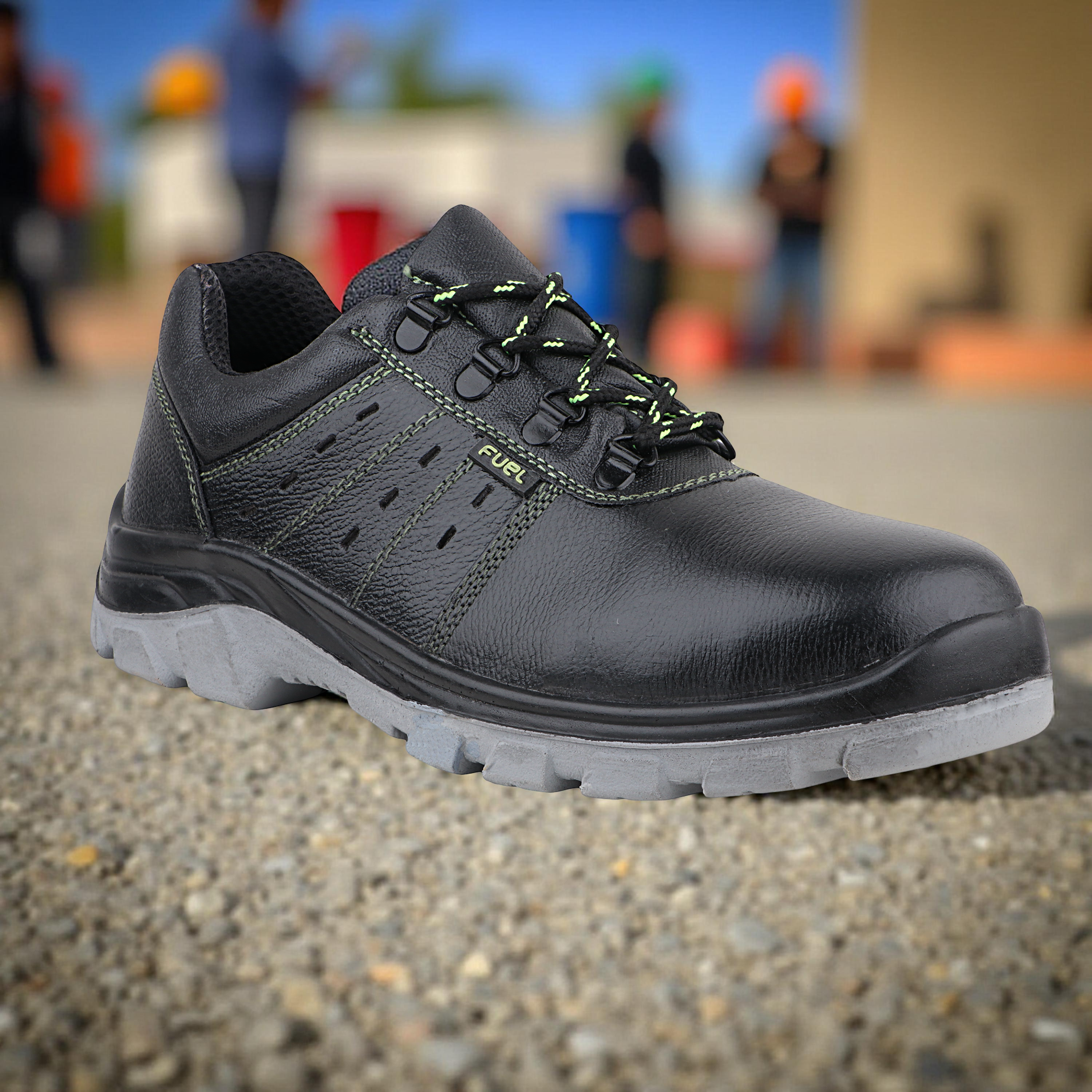 FUEL Imptus Safety Shoes for Men Industrial PU Single Density Sole, 200J Steel Toe, Energy Absorption (Sizes -6UK - 11UK/India)
