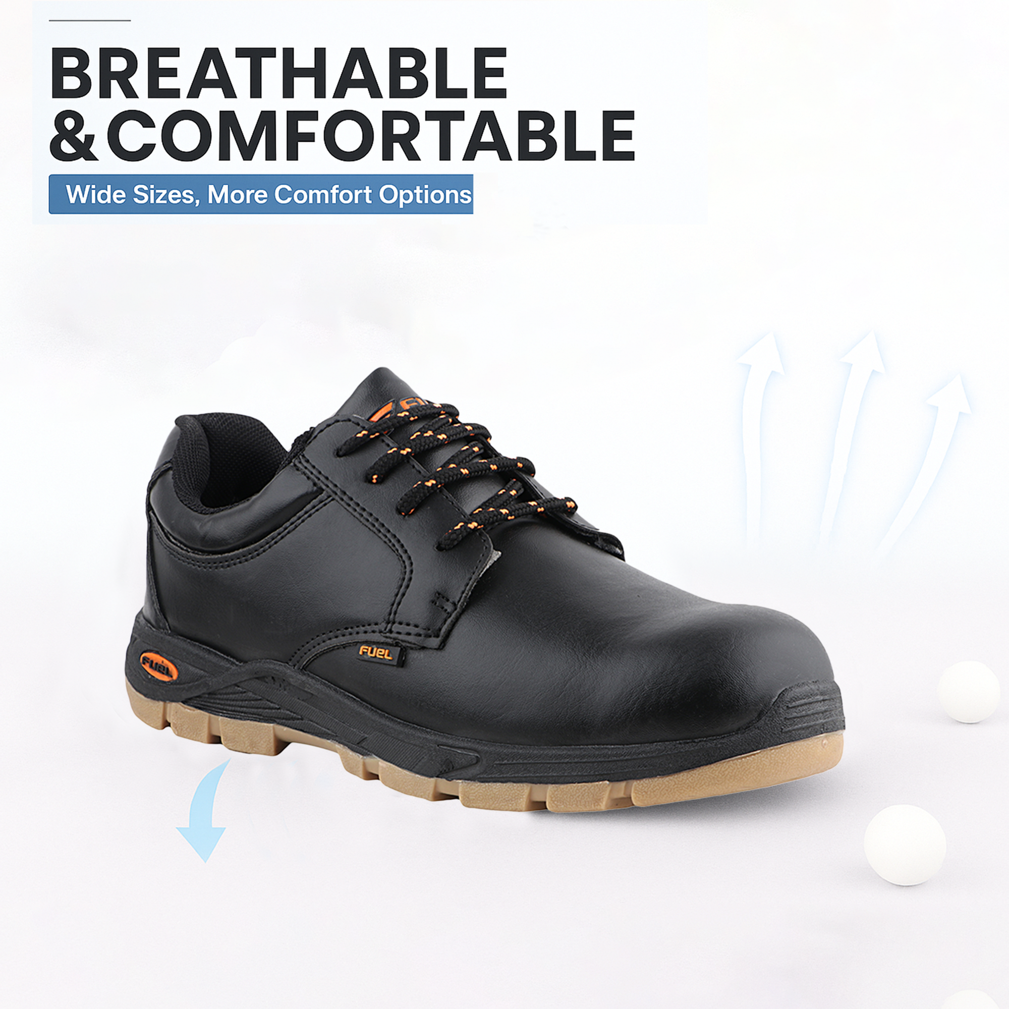 FUEL Comfortable and breathable Jordan LC 2 PVC Safety Shoes with 100J fit at every work and style (Black)