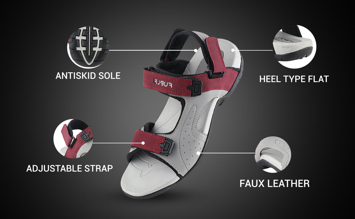 FUEL 2112-02 Men’s Outdoor Comfortable Daily Wear Sports Sandals (Maroon)