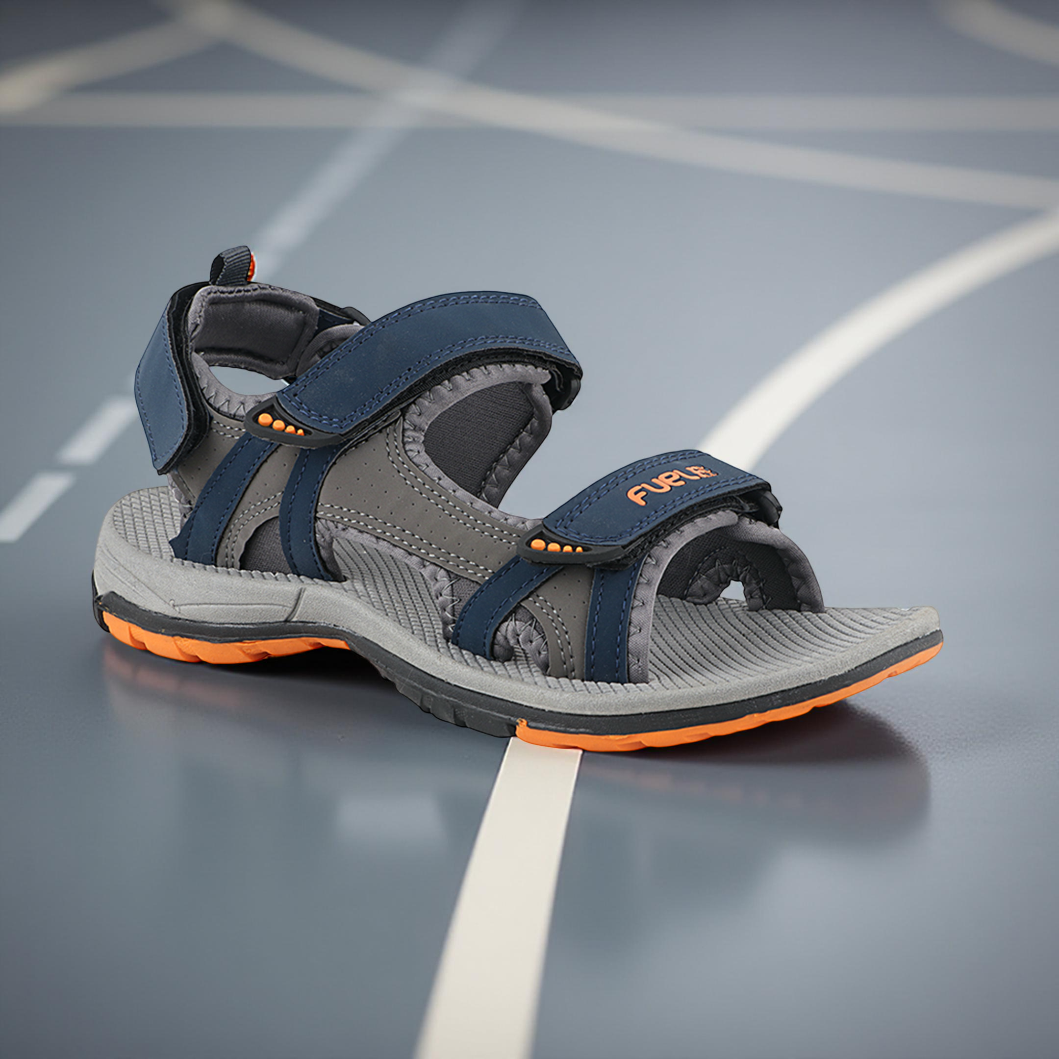 FUEL SPLENDOR SANDALS FOR MEN'S (GREY-ORANGE)