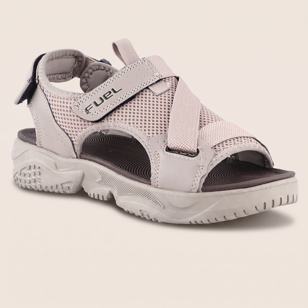 FUEL Gabbro Chunky Sports Sandals for Men (Beige)