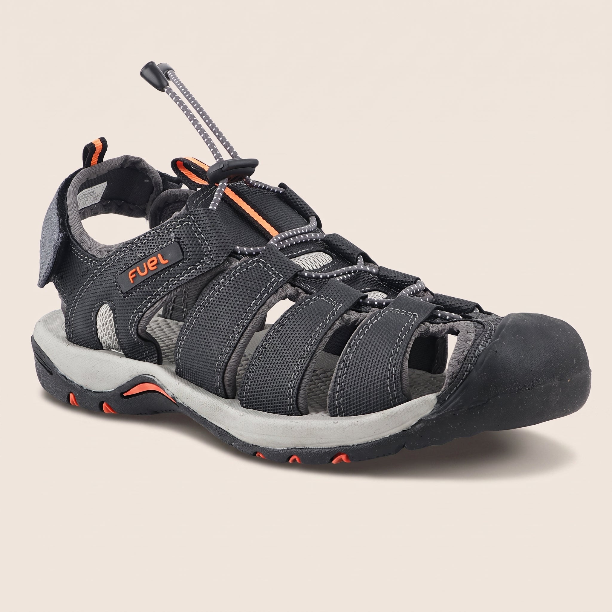 FUEL Soldier-08 Fisherman Protective Toe Cap Sandals for Men (Grey)
