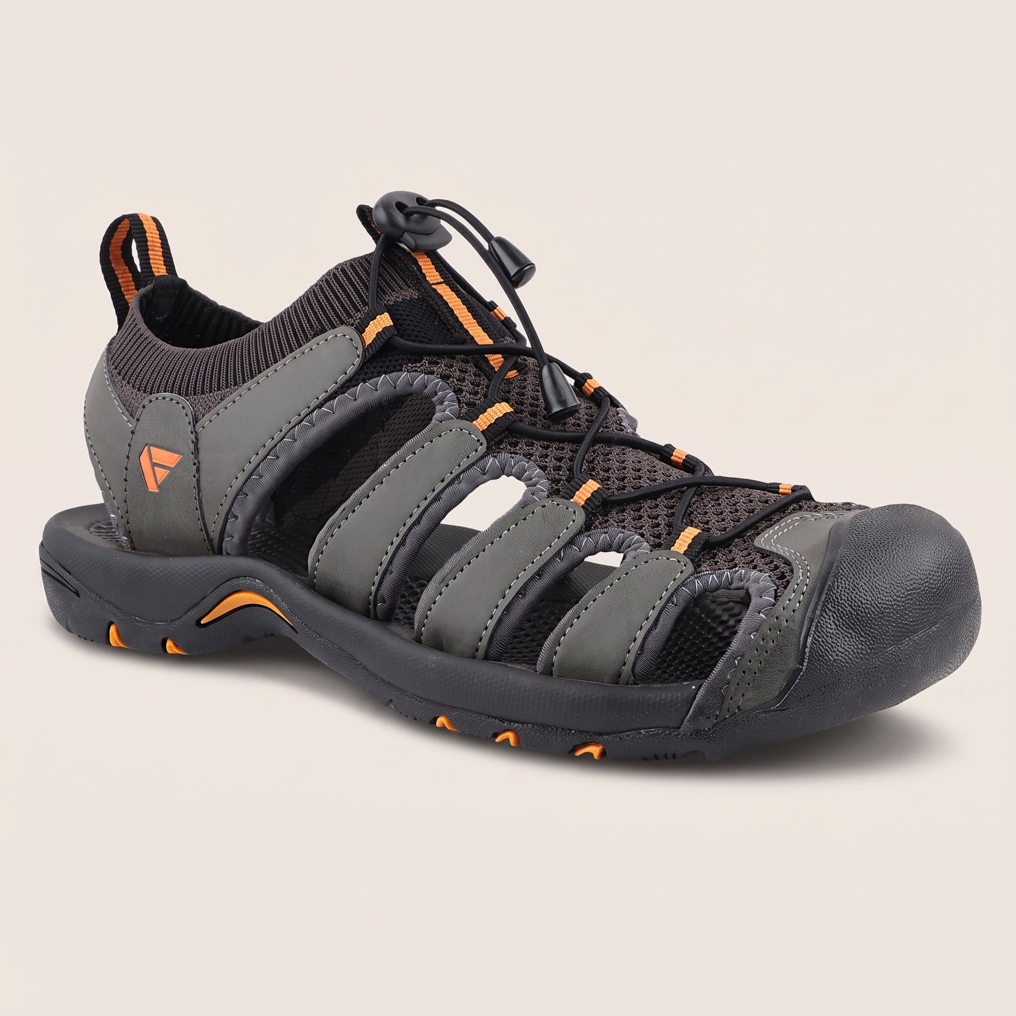 FUEL Kiger Protective Toe Cap Sports Sandals for Men (Grey)