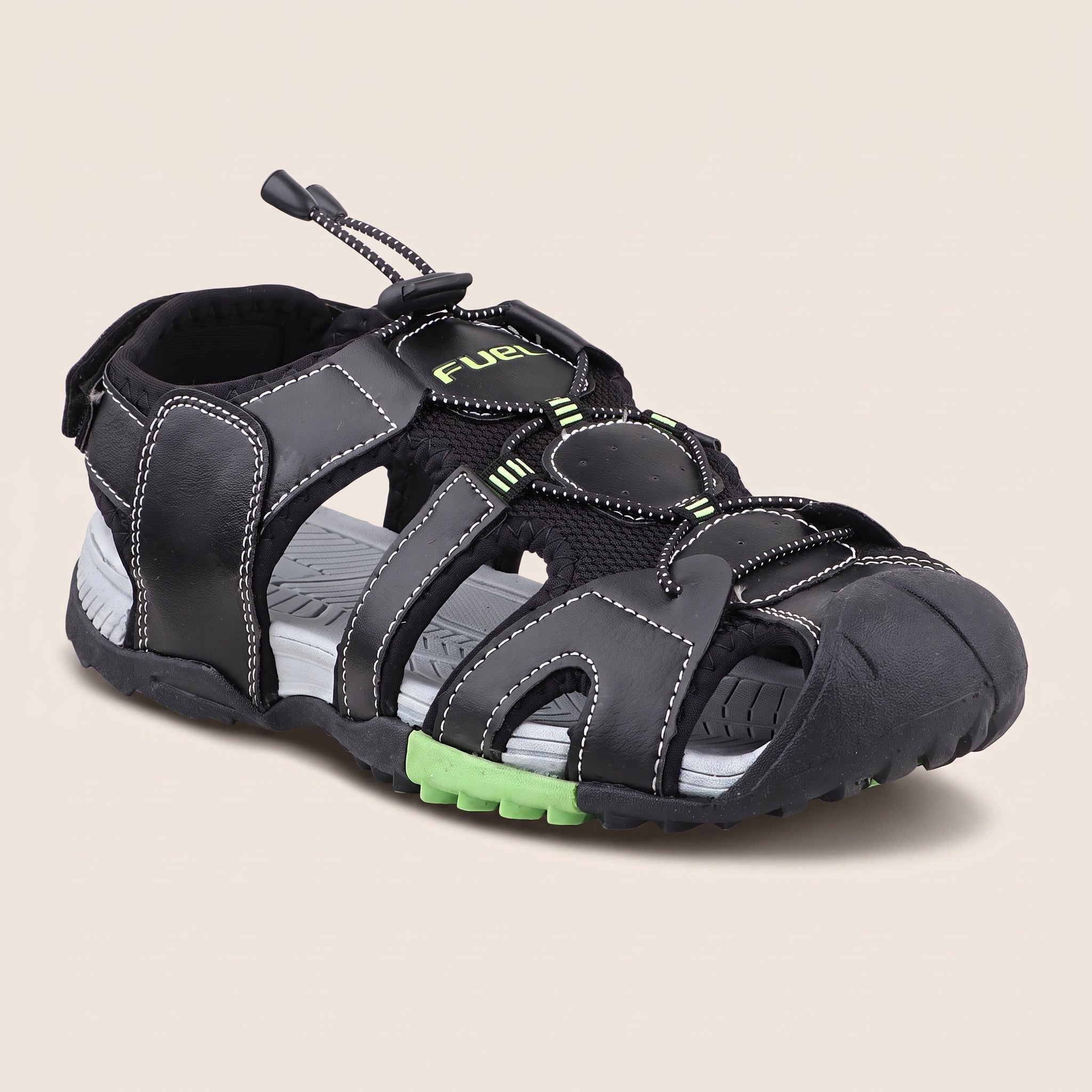 FUEL Warriors Lightweight & All-Day Comfort Sandals for Men's (Black)