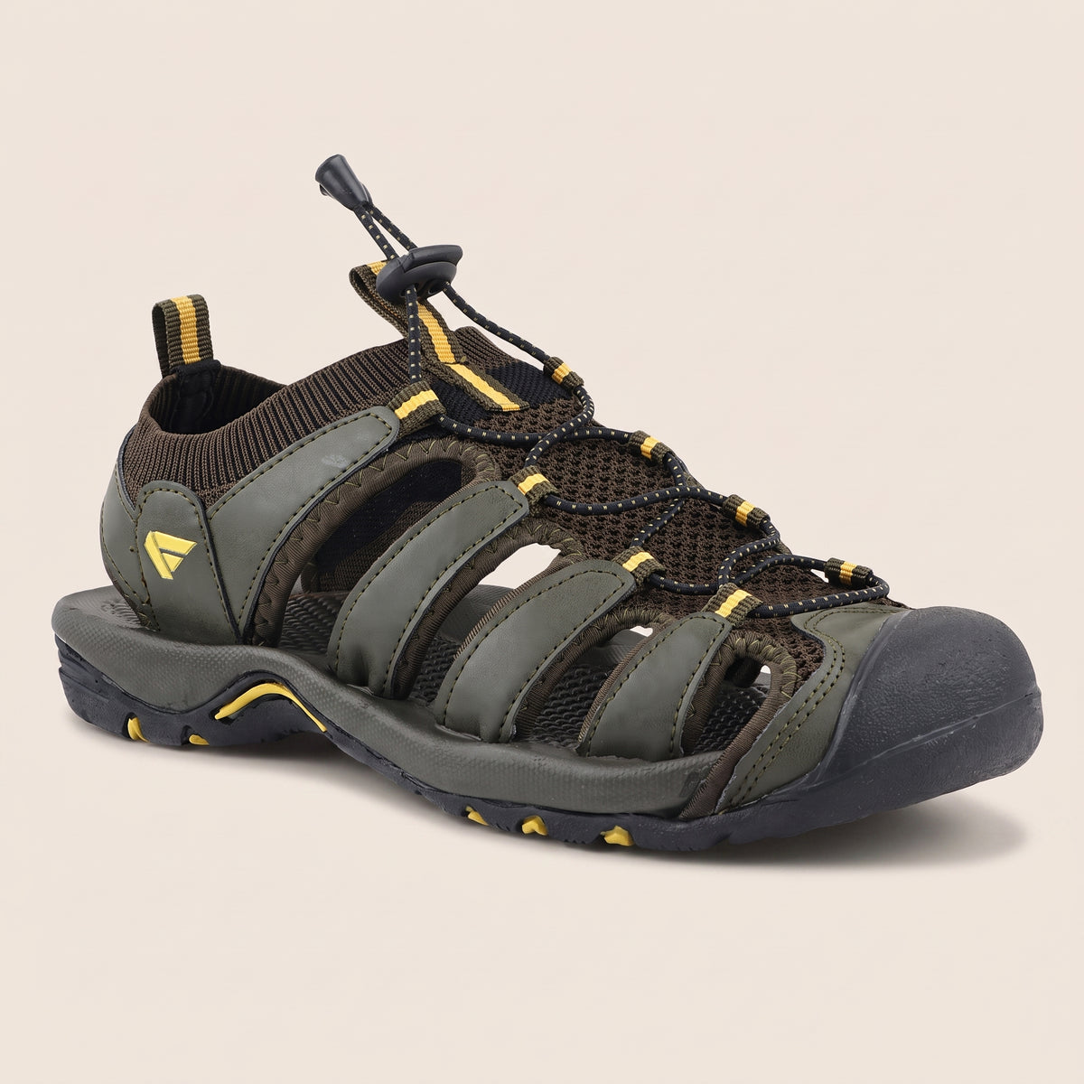 FUEL Kiger Protective Toe Cap Sports Sandals for Men (Olive)