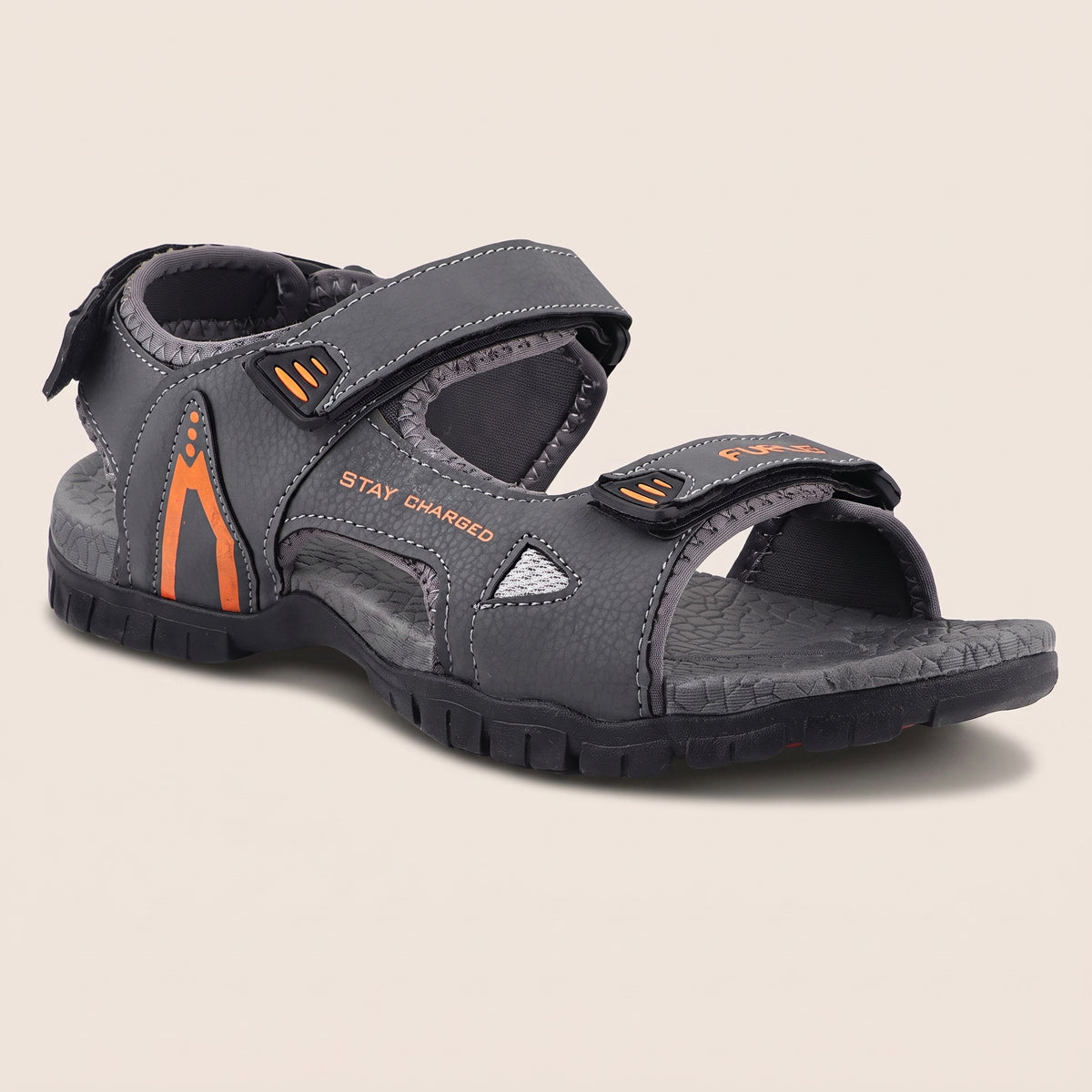 FUEL Rambo-04 Casual Sports Sandal for Men (Grey)