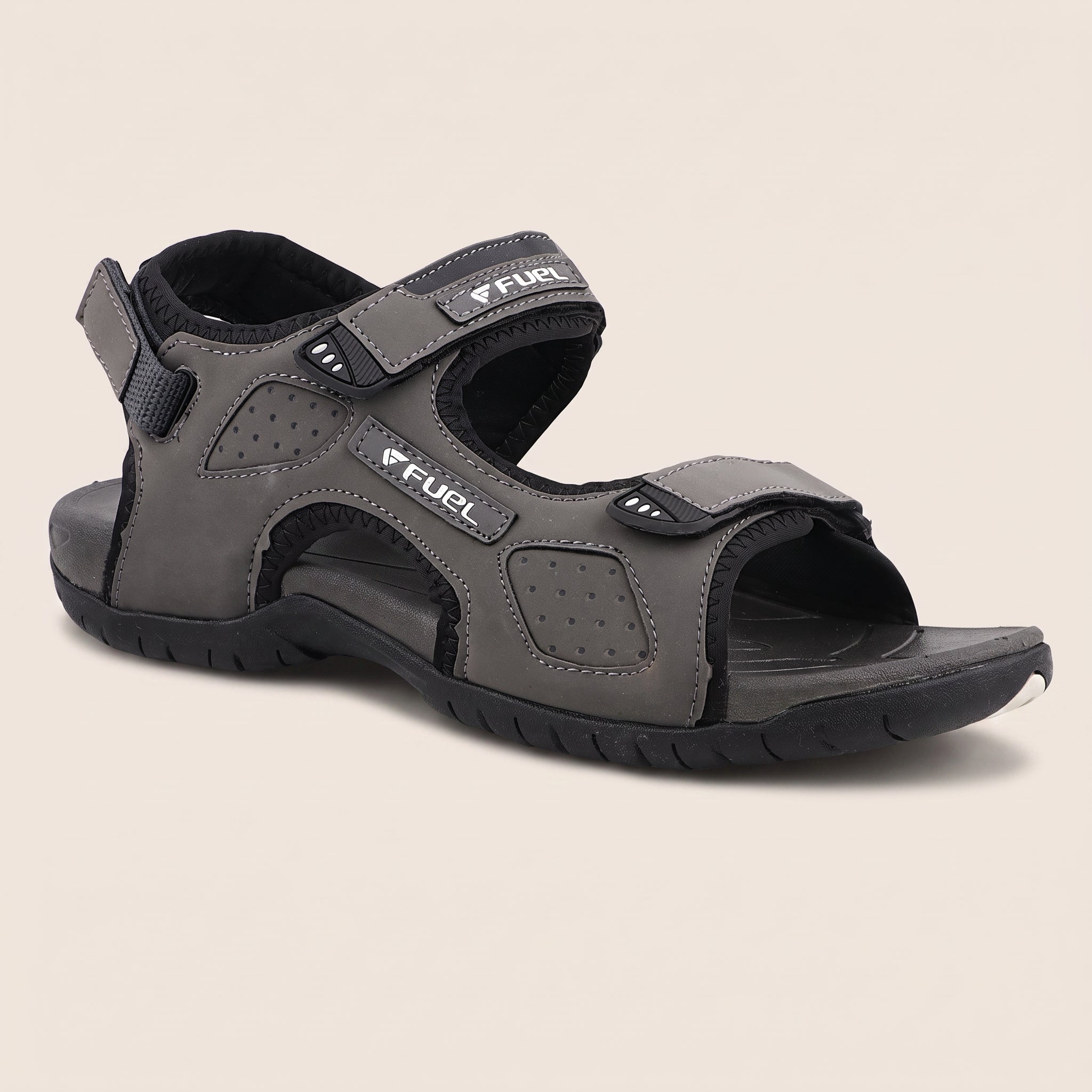 FUEL 2112-07 Tough Grip Sole Adjustable Velcro Sports Sandals (Grey)