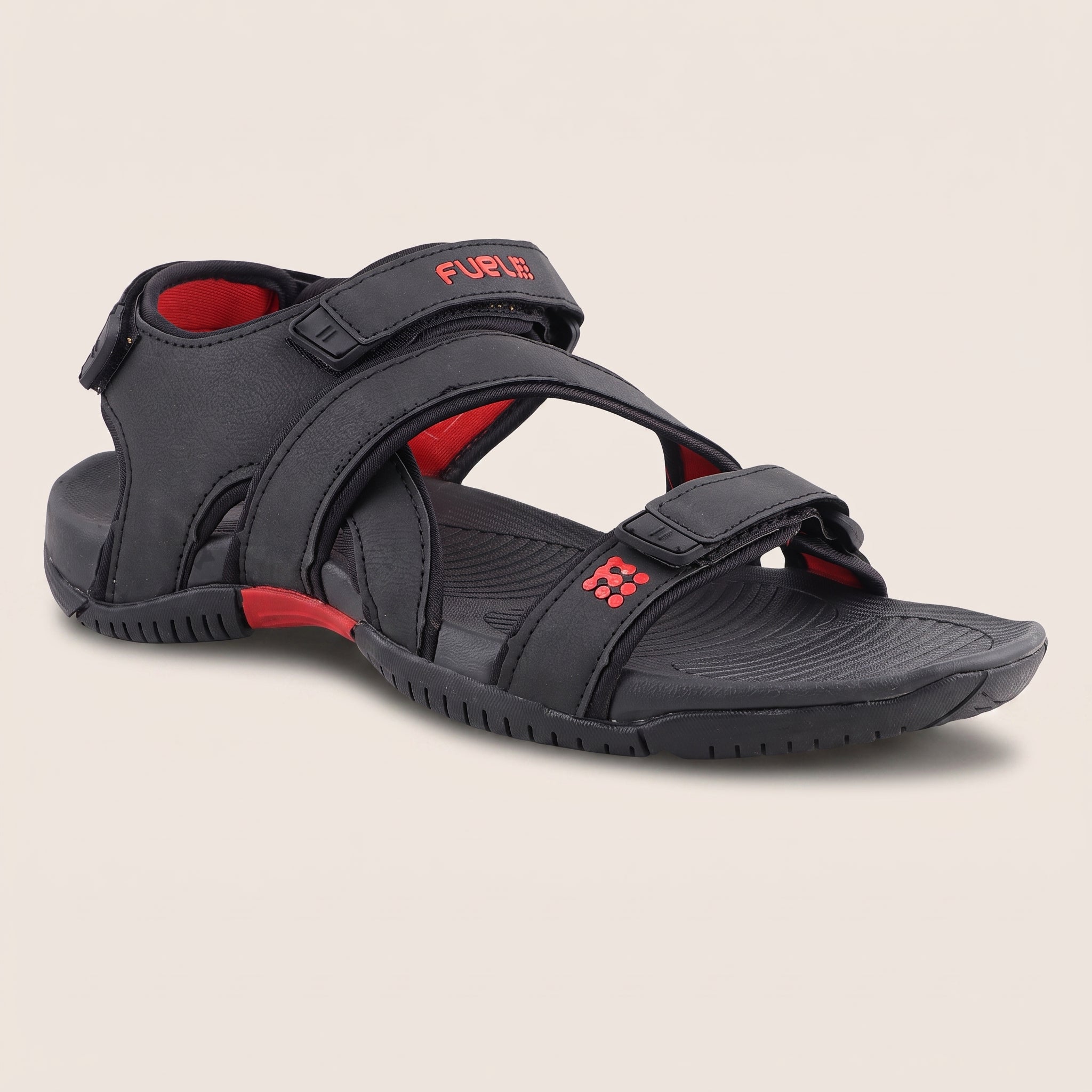 FUEL Wander Light-weight Comfortable Sports Sandal for Men (Black)