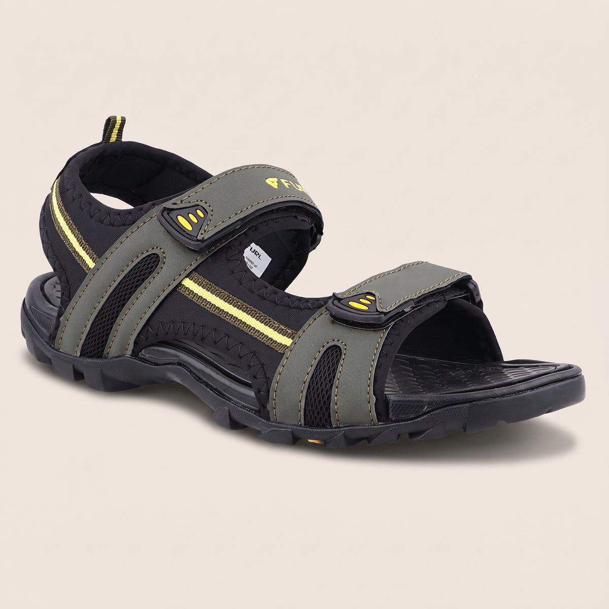 FUEL Punch-01 Trendy & Comfortable Sports Sandals for Men (Olive)