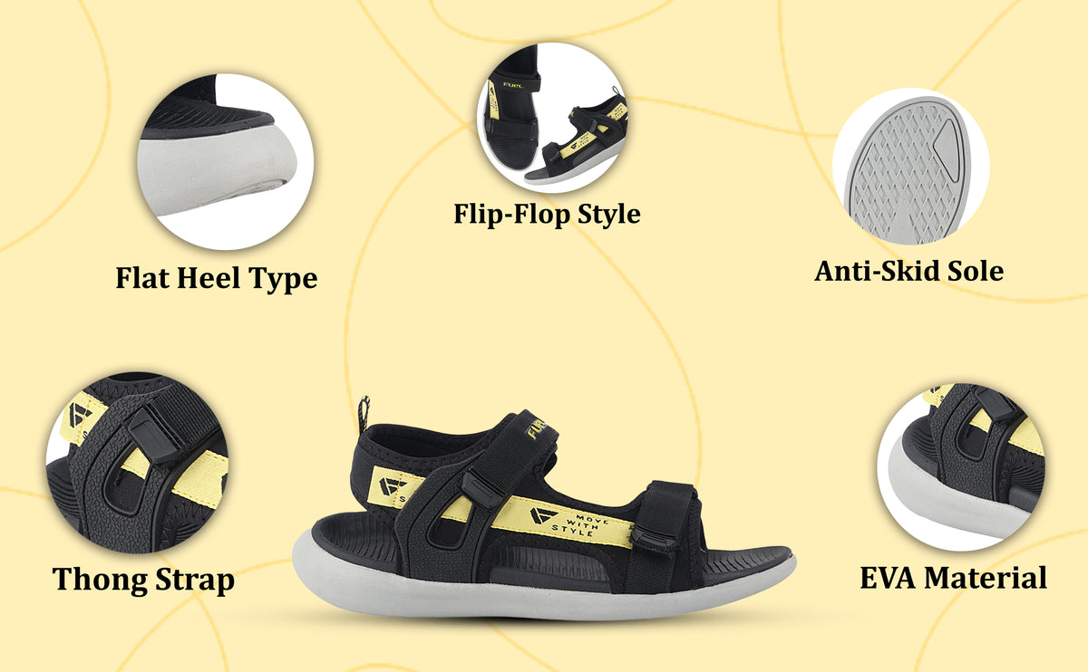 FUEL Power-02 Fully Comfort EVA Sandal For Men's (Black)