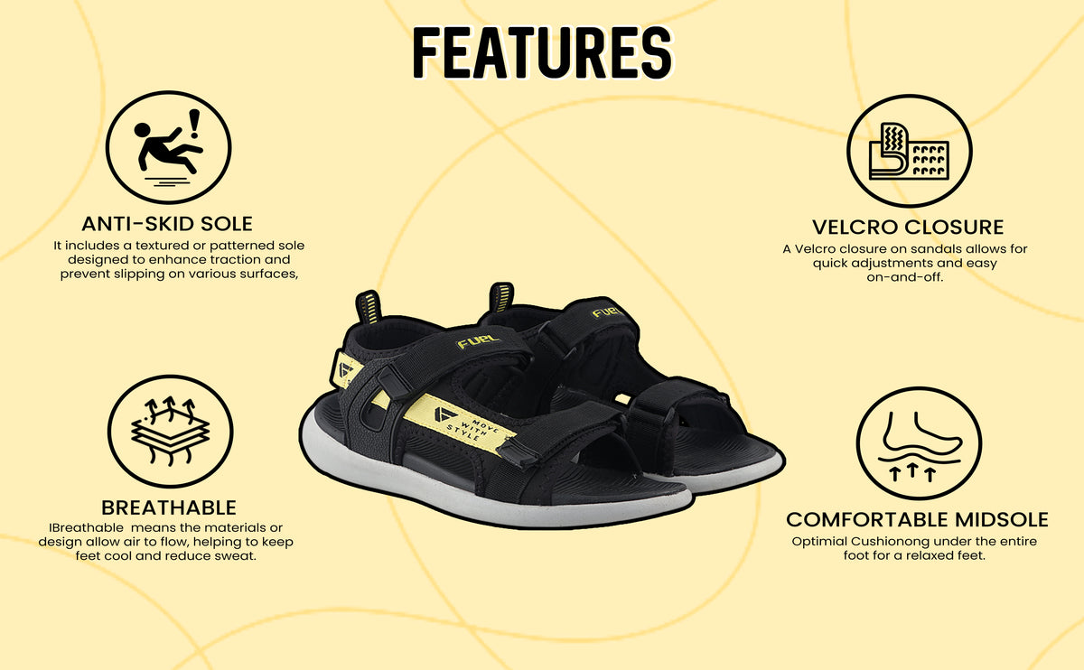 FUEL Power-02 Fully Comfort EVA Sandal For Men's (Black)