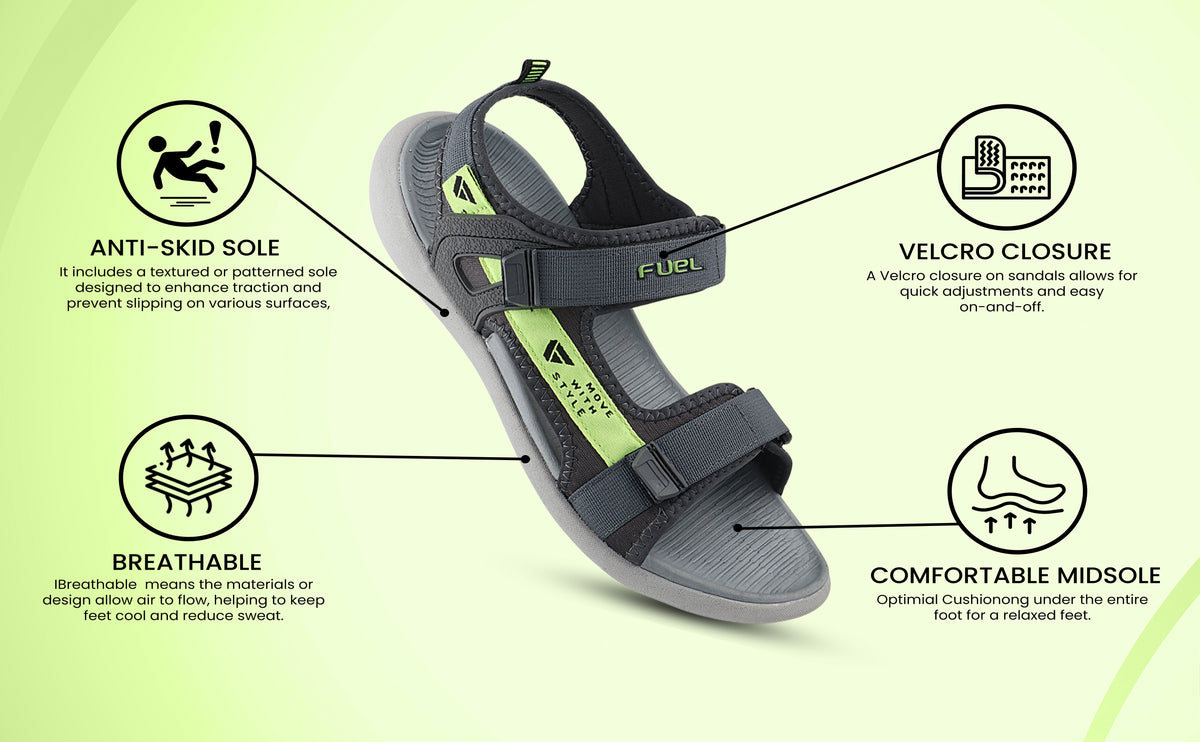 FUEL Power-02 Fully Comfort EVA Sandal For Men's (Grey)