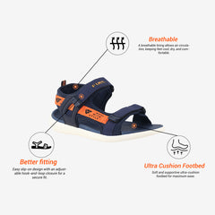 Fuel Power-02 Sandals For Men's (Navy-Orange)