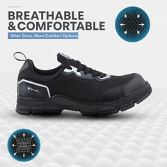 FUEL Reevon-01 Safety Shoes with Fabric Upper, Nitrile Rubber Sole & Non-Metallic 200J Toe Cap