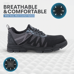 FUEL Reevon-02 Lightweight Safety Shoes with Knitted Fabric Upper, Kevlar Insole & Non-Metallic Toe Cap (200J)