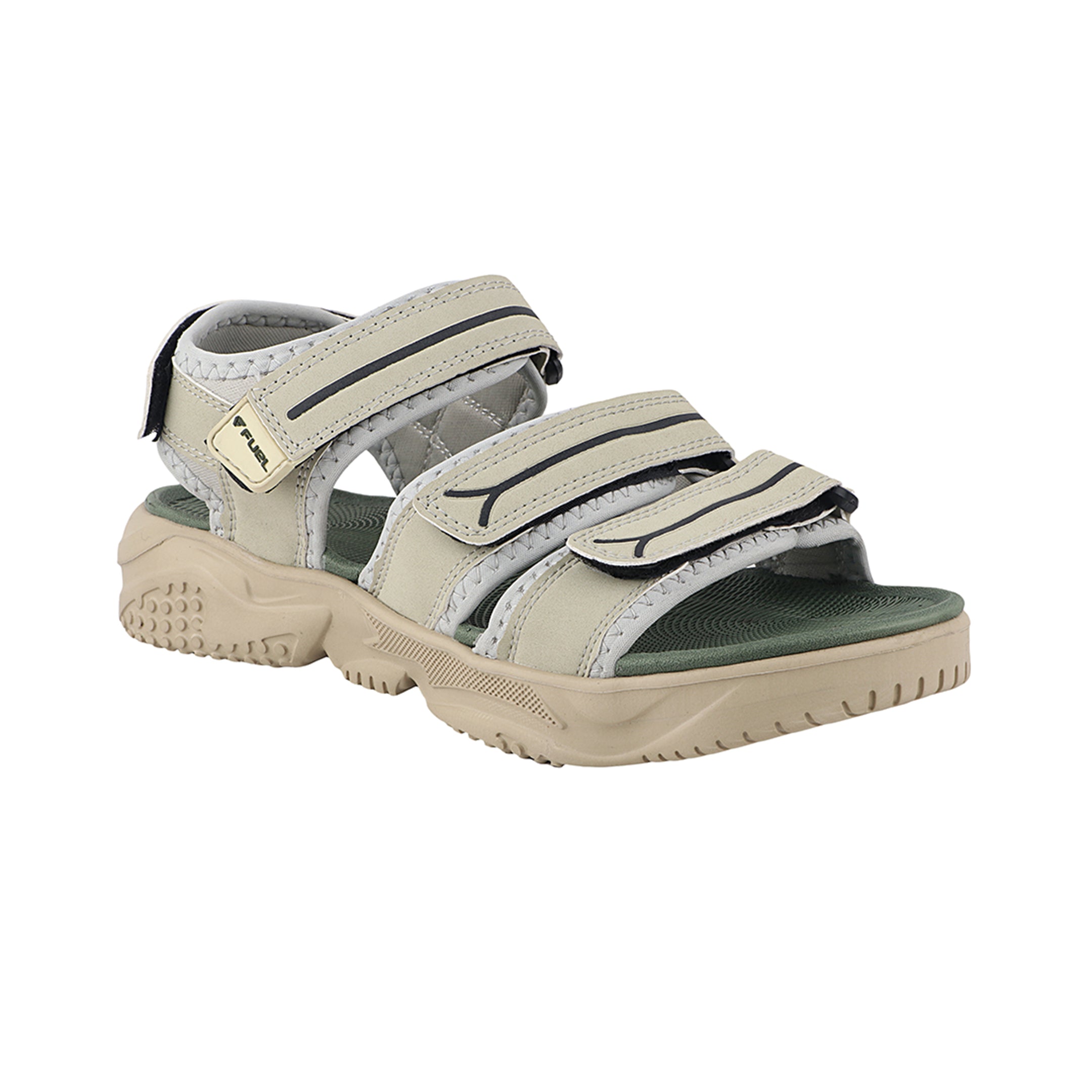 FUEL Keta-01 Comfortable & Lightweight with Soft Cushioning Sports Sandals for Men's (Olive)
