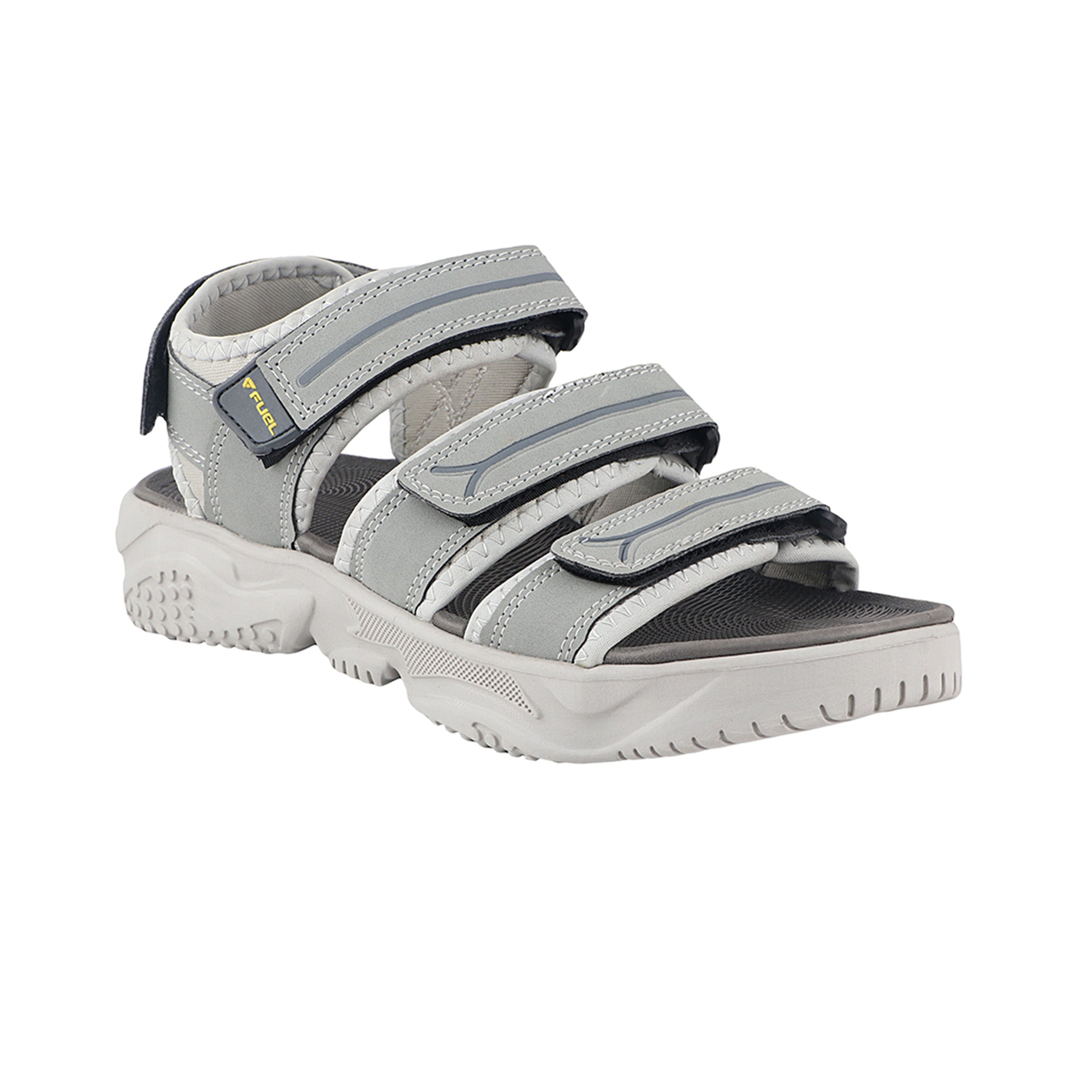 FUEL Keta-01 Comfortable & Lightweight with Soft Cushioning Sports Sandals for Men's (Grey)