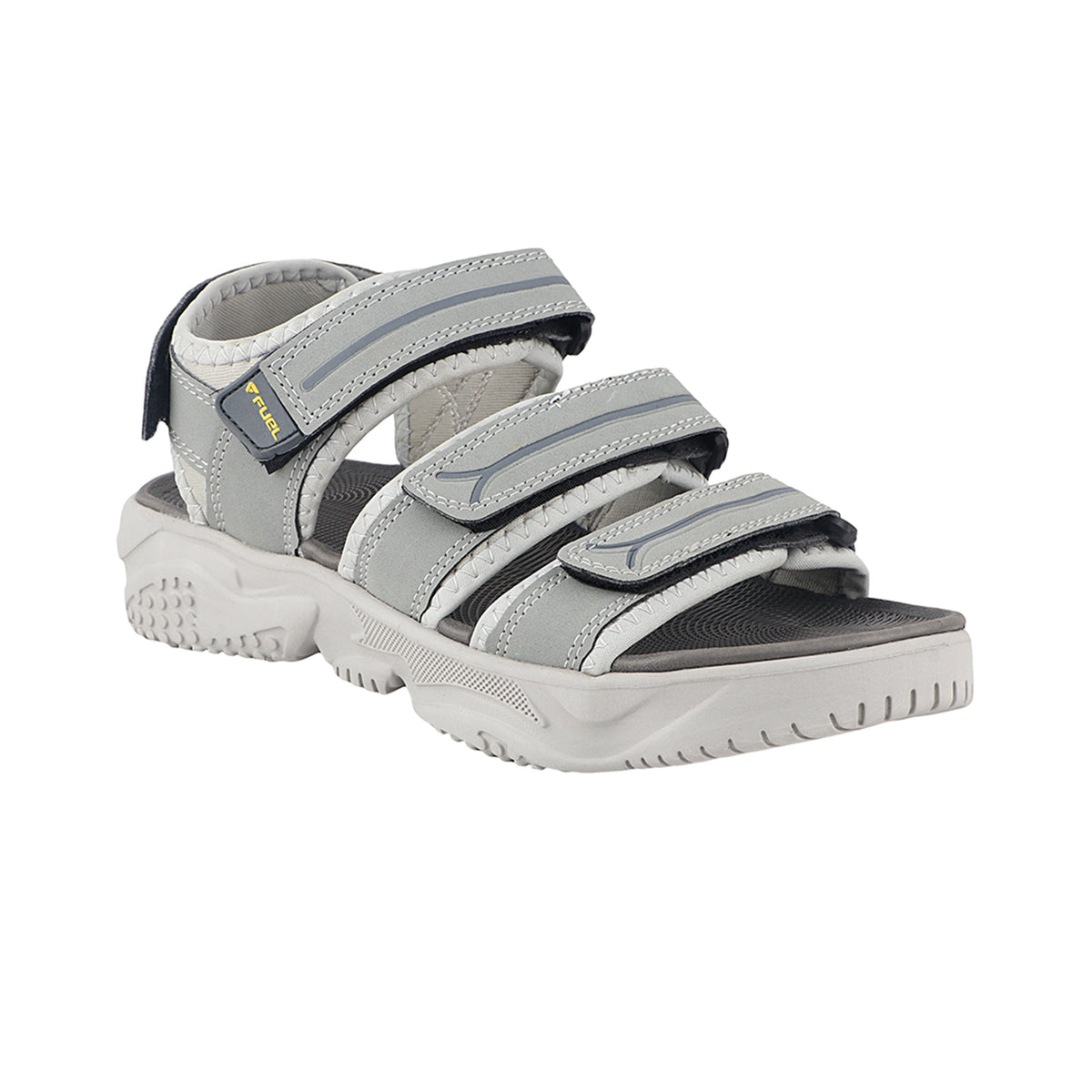 FUEL Keta-01 Comfortable & Lightweight with Soft Cushioning Sports Sandals for Men's (Grey)