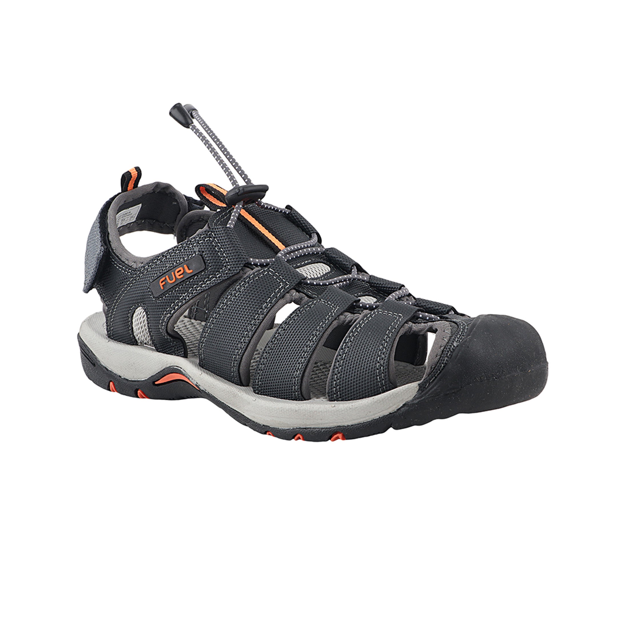 FUEL Soldier-10 Fisherman Protective Toe Cap with Durable Upper & Soft Cushioning Sandals for Men's (Grey)