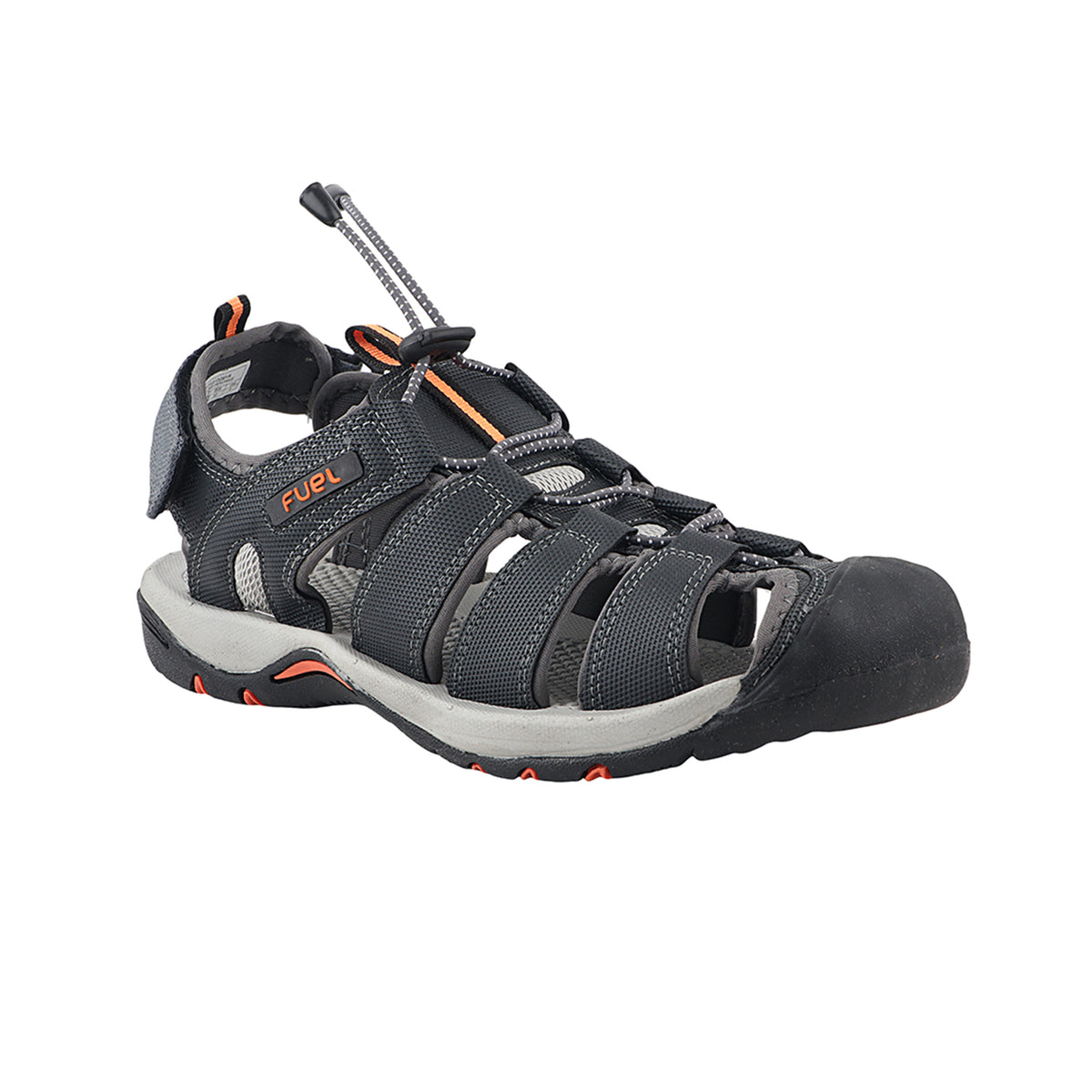 FUEL Soldier-10 Fisherman Protective Toe Cap with Durable Upper & Soft Cushioning Sandals for Men's (Grey)