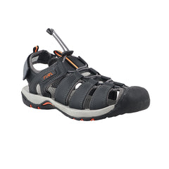 FUEL Soldier-10 Fisherman Protective Toe Cap with Durable Upper & Soft Cushioning Sandals for Men's (Grey)