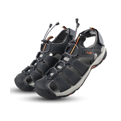 FUEL Soldier-10 Fisherman Protective Toe Cap with Durable Upper & Soft Cushioning Sandals for Men's (Grey)