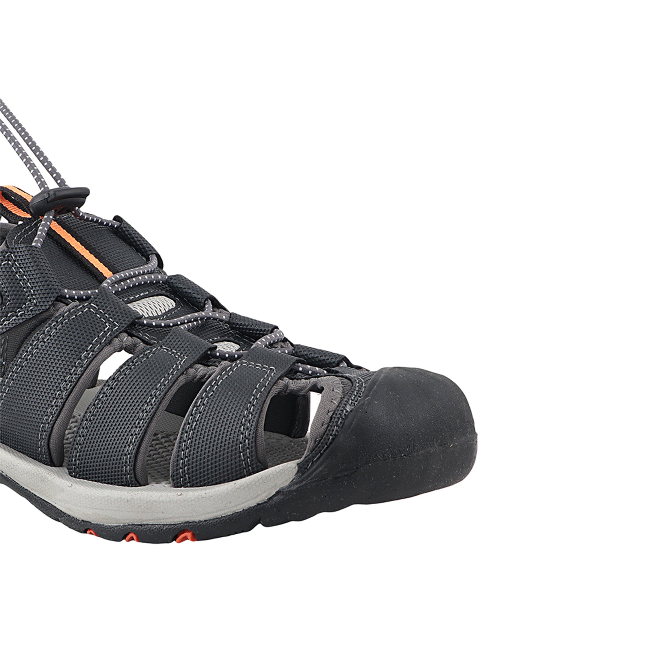 FUEL Soldier-10 Fisherman Protective Toe Cap with Durable Upper & Soft Cushioning Sandals for Men's (Grey)