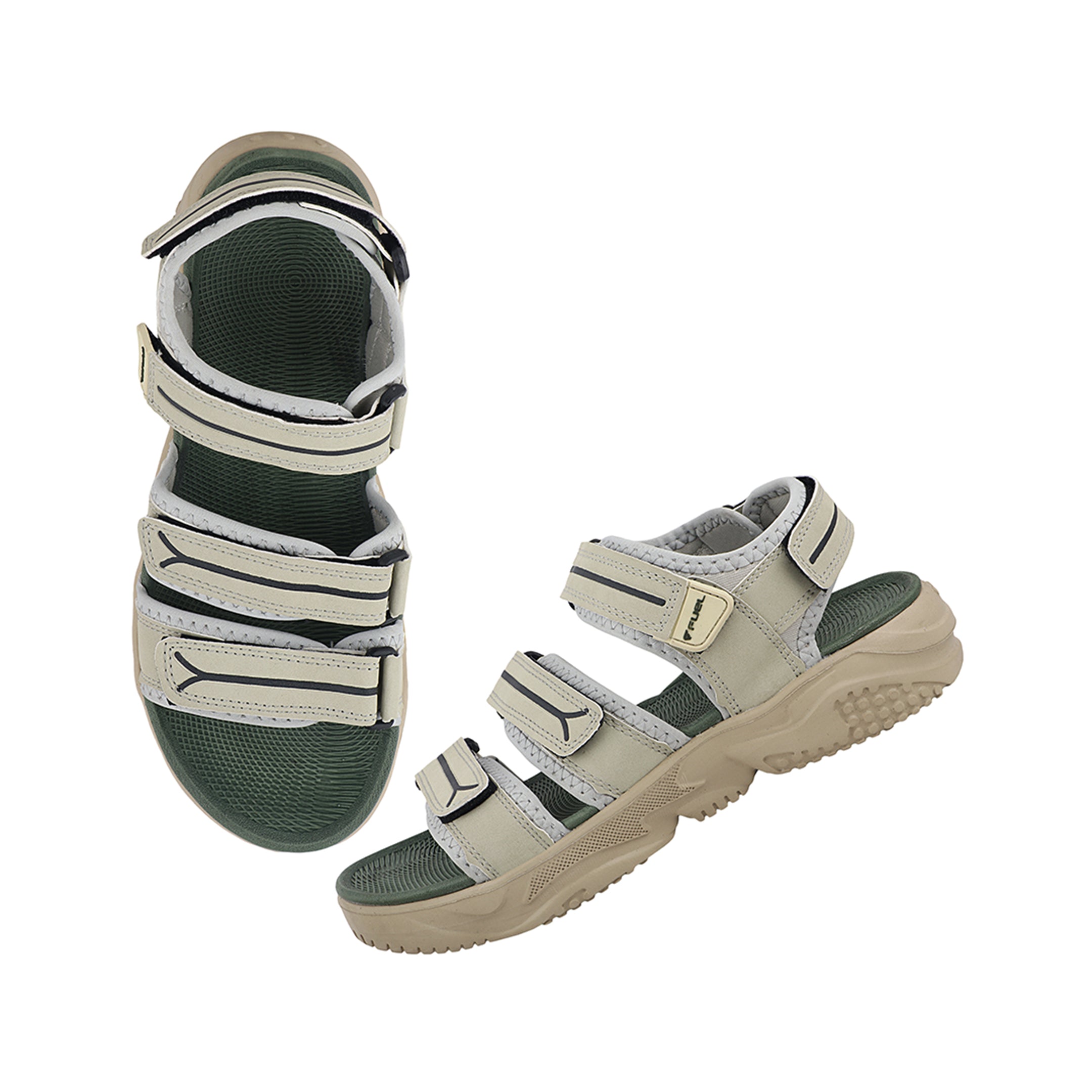 FUEL Keta-01 Comfortable & Lightweight with Soft Cushioning Sports Sandals for Men's (Olive)