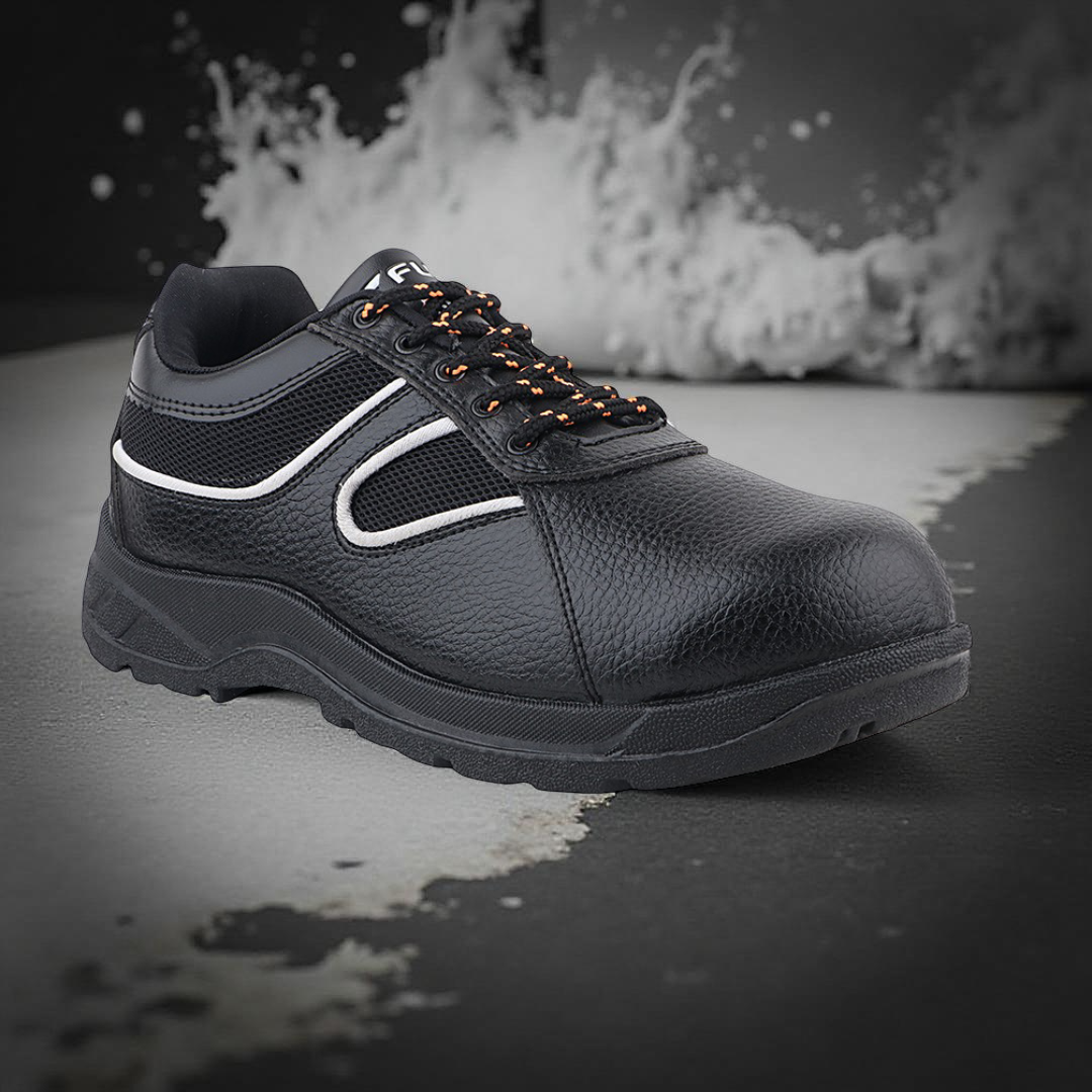 Fuel Shank Comfortable and light-weight ISI Marked Industrial Safety Shoe For Men's (Black)
