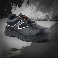 Fuel Shank Comfortable and light-weight ISI Marked Industrial Safety Shoe For Men's (Black)