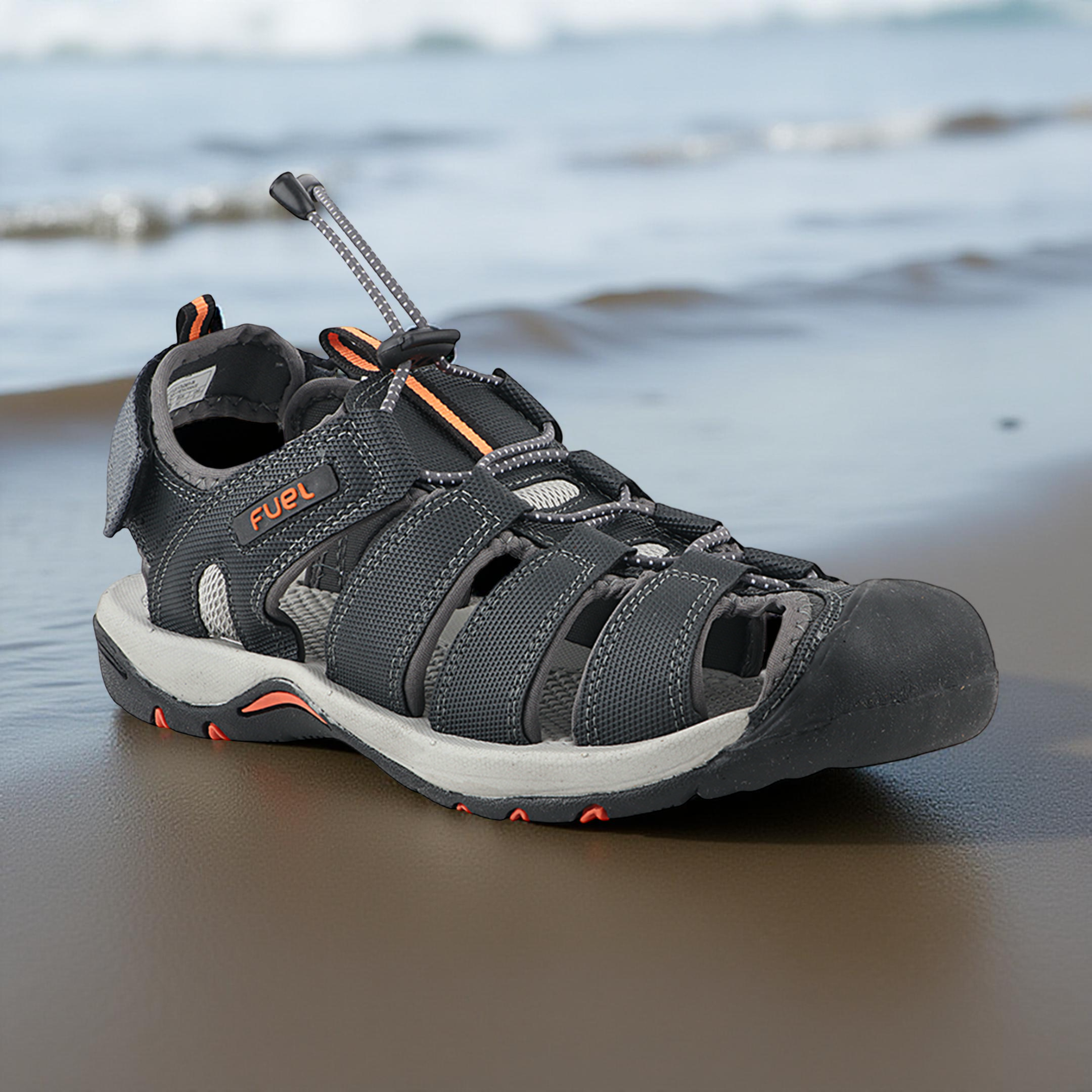 Fuel Soldier-08 Fisherman Sandals for Men (Grey-Orange)