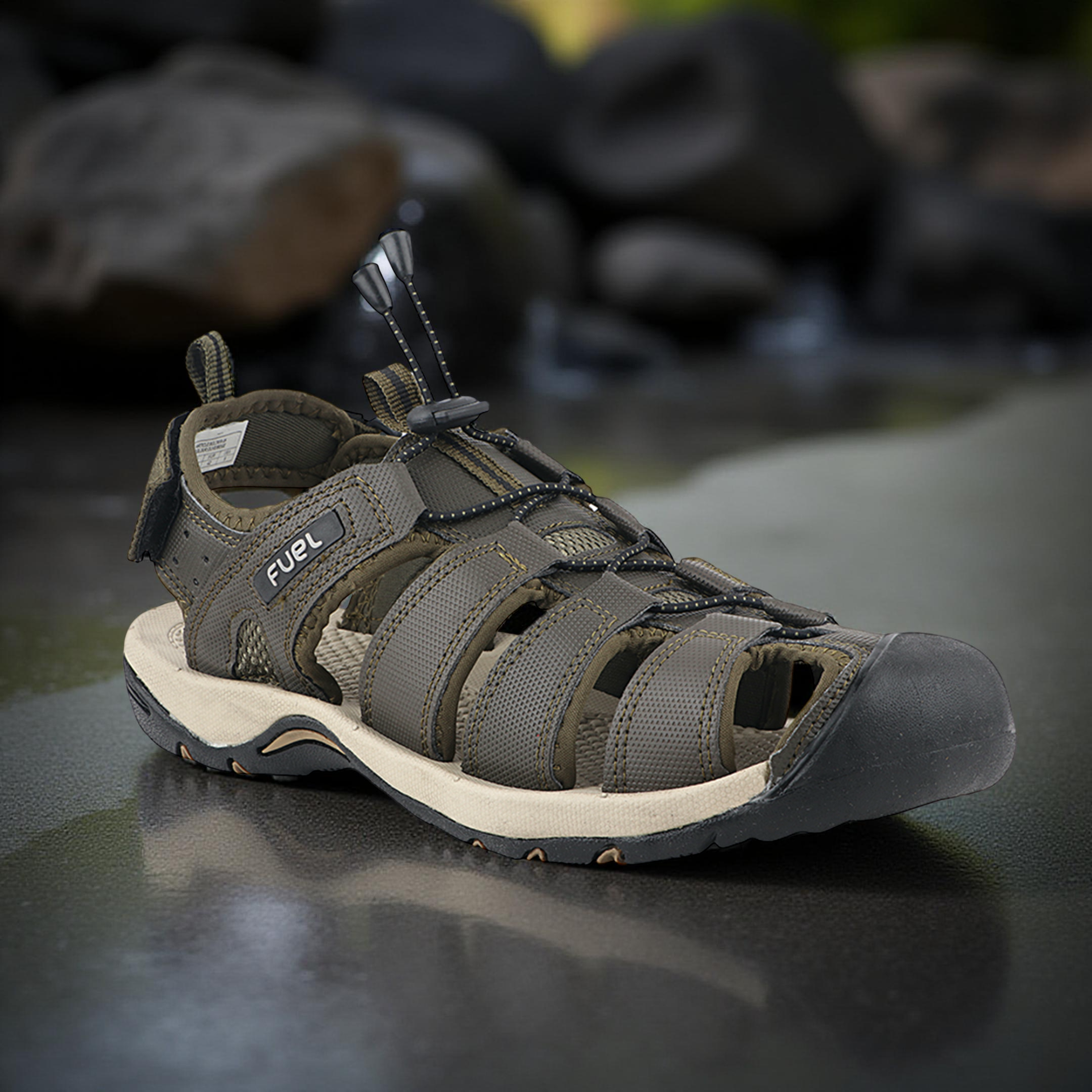 Fuel Soldier-08 Fisherman Sandals for Men (Olive-Beige)