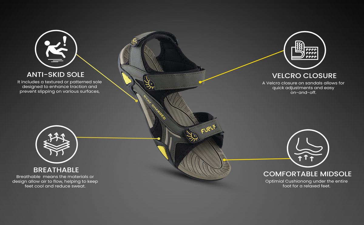 FUEL Splendor Comfortable Sandals For Men's (Olive)