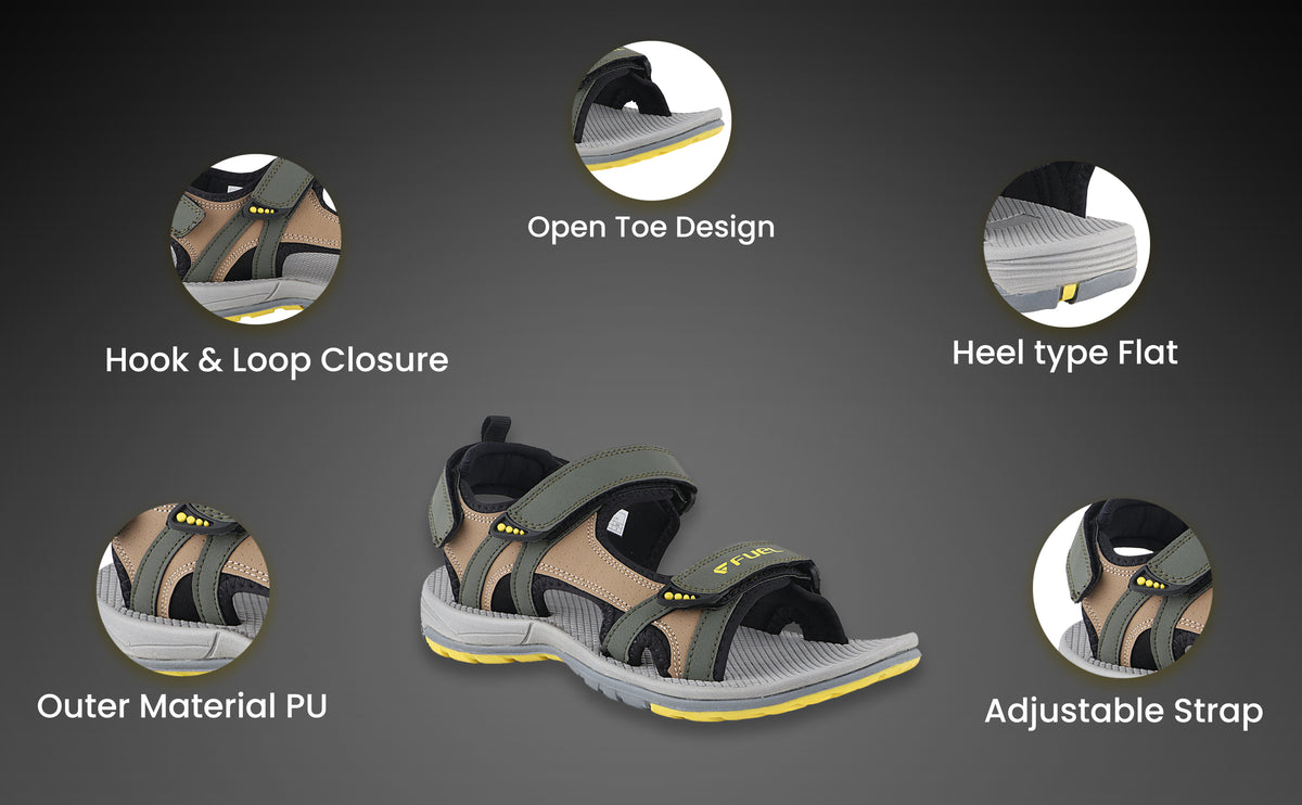 FUEL Splendor Comfortable Sandals For Men's (Olive)