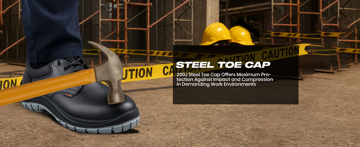 FUEL ICON DD Industrial Safety Shoes with Grain Leather & PU Double Density Sole Steel Toe Energy Absorption(200J)  for Men