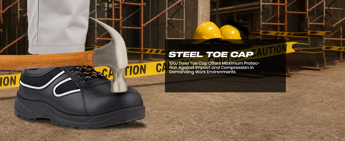 FUEL Shank ISI Marked Comfortable and light-weight  Industrial Safety Shoe For Men's (Black)