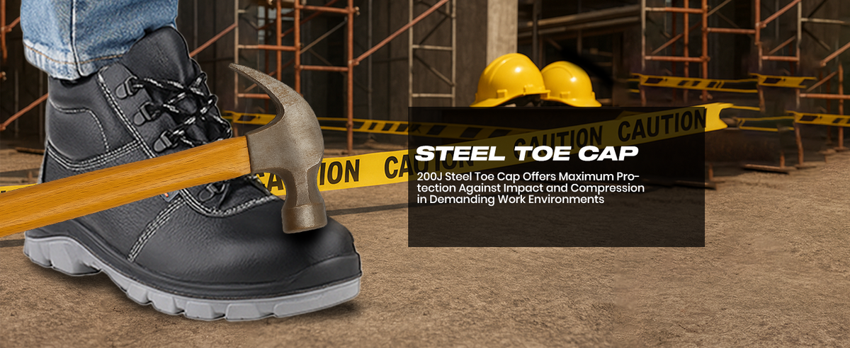 FUEL Bob-Highcut Comfortable Industrial Safety Shoes for Men (Steel-Toe 200J)