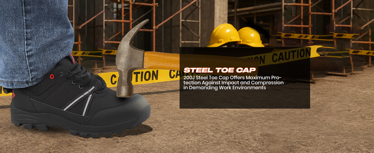 FUEL Rugged Wings Industrial Nitrile Rubber Sole Safety Shoes with 200J Toe Protection for Men