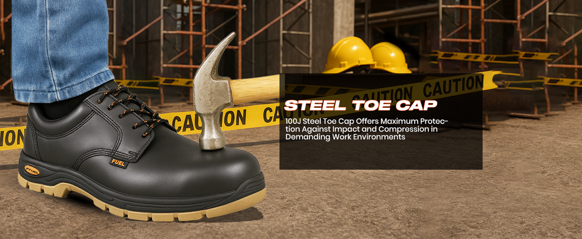 FUEL Jordan LC 2 Comfortable and breathable PVC Sole with 100J Industrial Safety Shoes (Black)