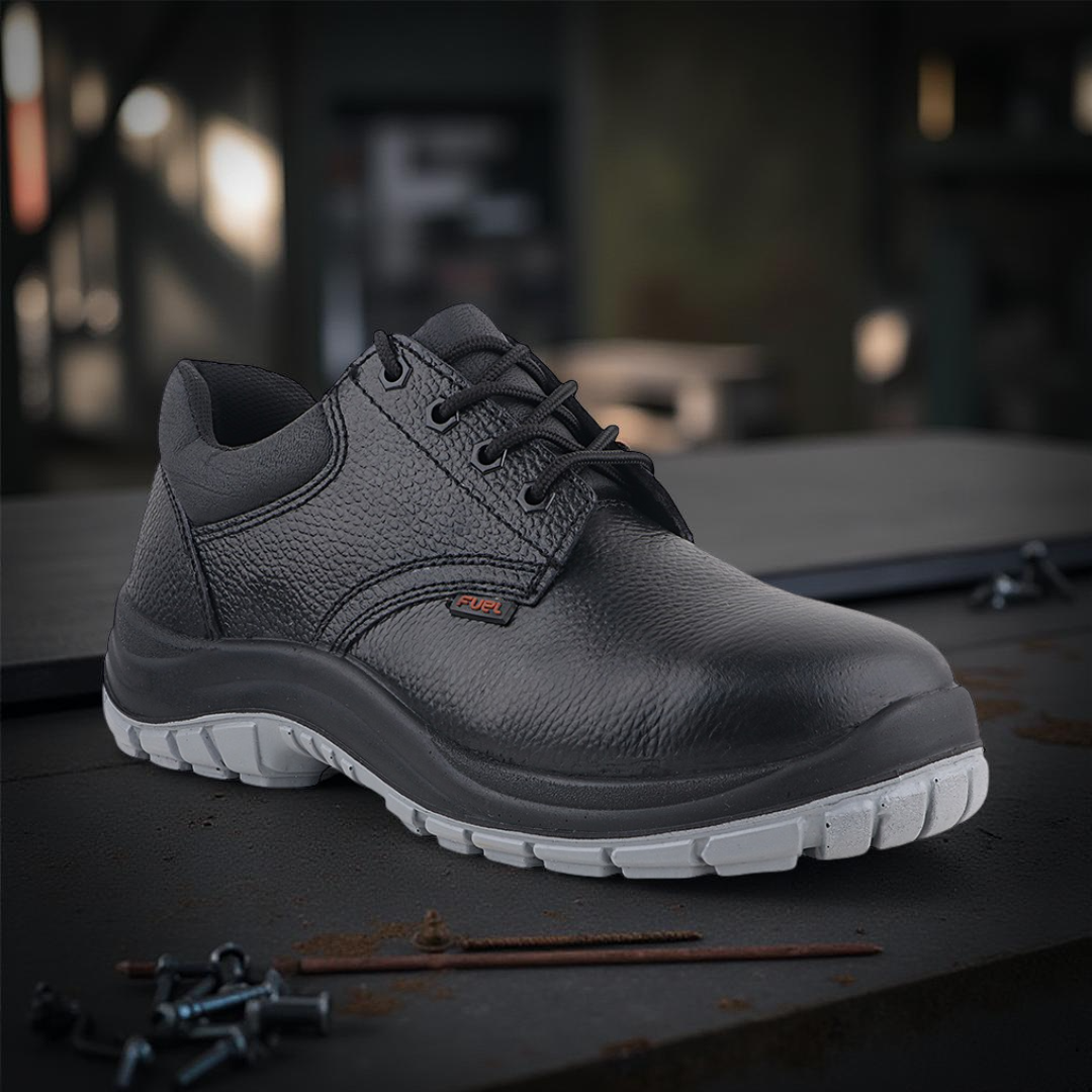 FUEL ICON DD Industrial Safety Shoes with Grain Leather & PU Double Density Sole Steel Toe Energy Absorption(200J)  for Men