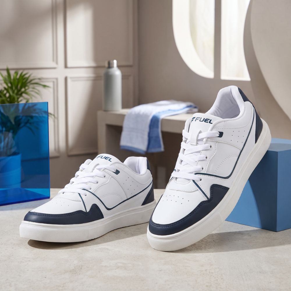FUEL TED Trendy Lace-Up Sneakers for Men with Non-Slip Sole (Blue)