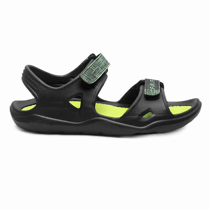 FUEL Jacob Black P.Green Men’s Sandal For Dailywear| Lightweight, Anti skid,Soft, Flexible,Breathable, Casual Male Footwear| Comfortable Gents Stylish Outdoor Sandals & Orthotic Technology
