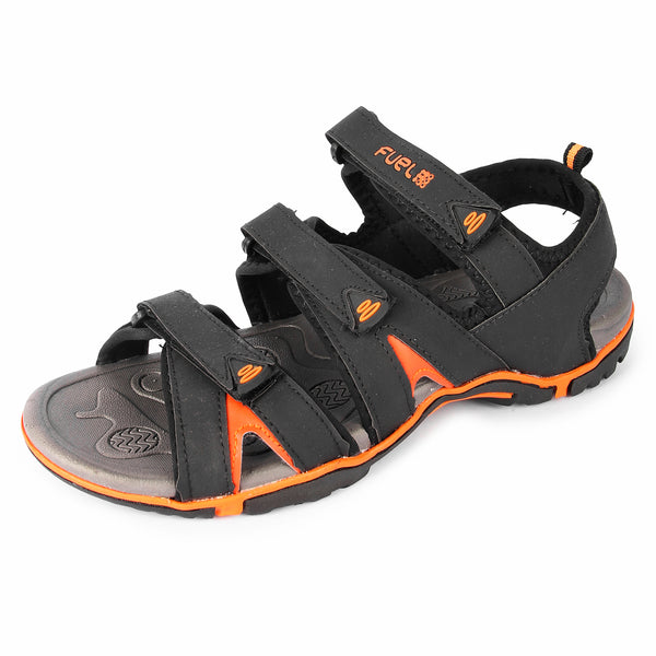FUEL Charlie Black Orange Boys Sandal For Dailywear| Lightweight, Anti skid,Soft, Flexible,Air,Breathable,Comfortable Gents Stylish Outdoor Sandals & Orthotic Technology Sandals