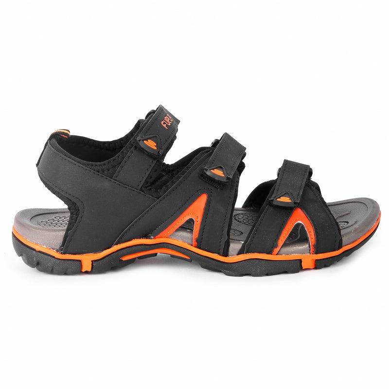 FUEL Charlie Black Orange Boys Sandal For Dailywear| Lightweight, Anti skid,Soft, Flexible,Air,Breathable,Comfortable Gents Stylish Outdoor Sandals & Orthotic Technology Sandals
