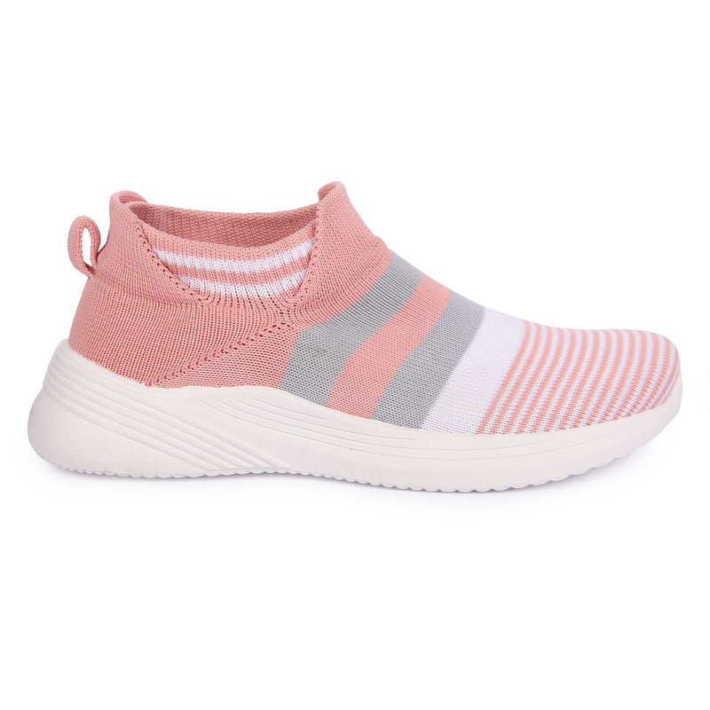 FUEL Adelina-02 Peach White Girs for Walking/Running | Comfortable, Lightweight & Breathable, Dailywear | Girls Stylish Footwear & Orthotic Technology Shoes