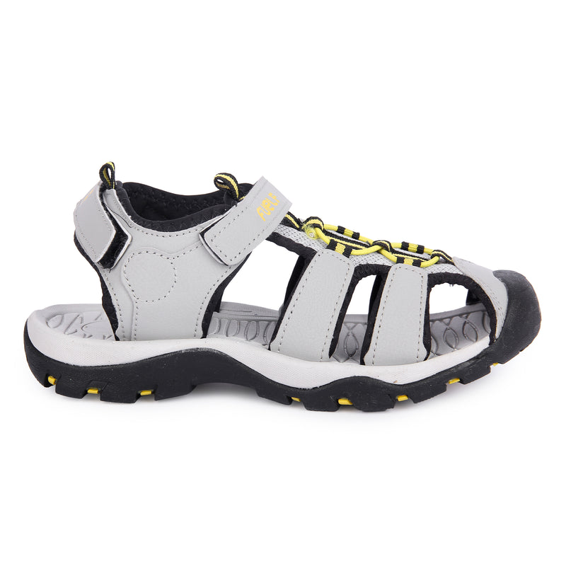 FUEL Luke Grey Yellow Boys Sandal For Dailywear| Lightweight, Anti skid,Soft, Flexible,Air,Breathable,Comfortable Boys Stylish Outdoor Sandals & Orthotic Technology