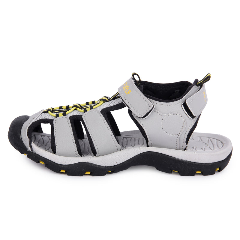 FUEL Luke Grey Yellow Boys Sandal For Dailywear| Lightweight, Anti skid,Soft, Flexible,Air,Breathable,Comfortable Boys Stylish Outdoor Sandals & Orthotic Technology