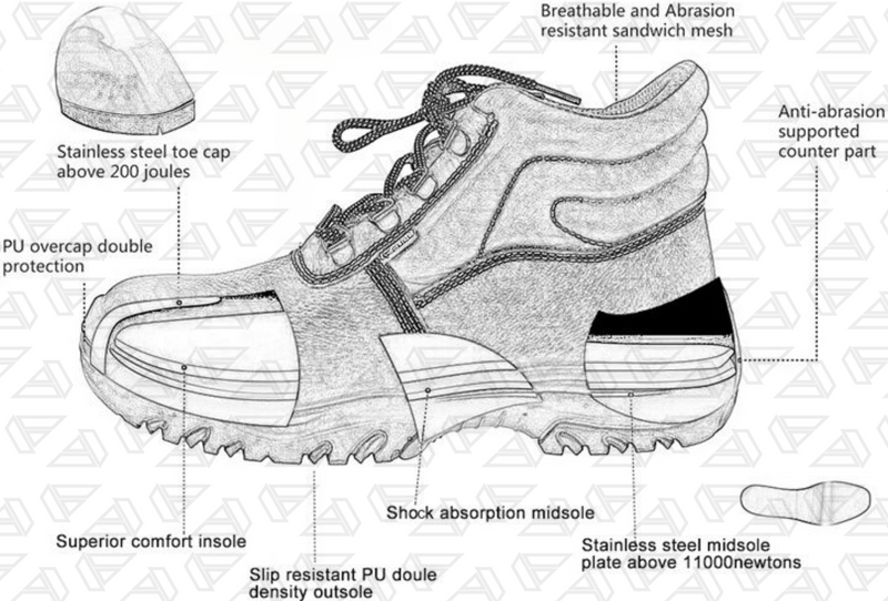 FUEL Debonair Executive Grey Men's Steel Toe Safety Shoes/Light Weight & Orthopedic Memory Foam Insole, Industrial Work Construction Use/Comfortable & Stylish Shoes